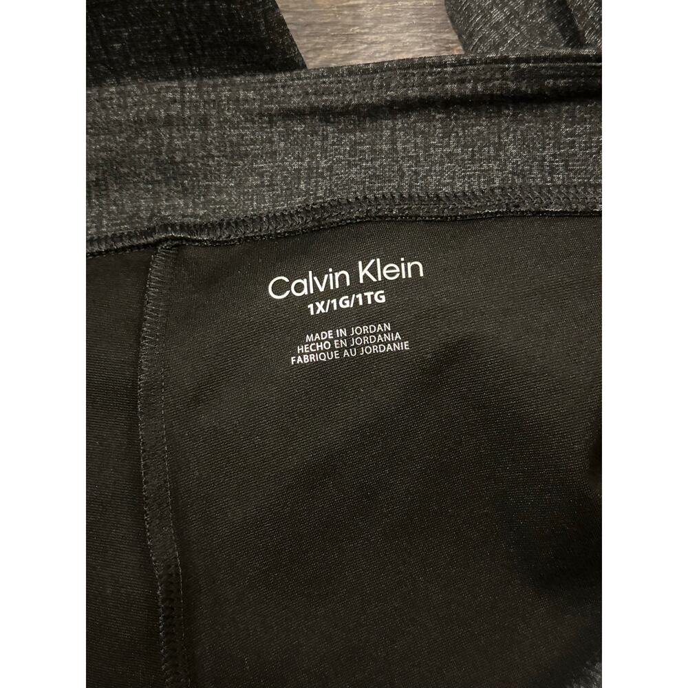 Calvin Klein Women's Dark Gray Stretch Textured Slim Leg Ankle Pants Size 1X NWT - Picture 2 of 4
